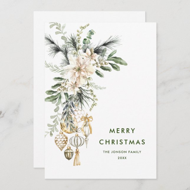 Cartão De Festividades Composição de Natal Neutralista Minimalista (Frente/Verso)