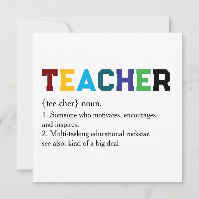 Cartão De Festividades Composition Style School Staff Thank You  (Frente)