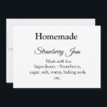 Cartão De Festividades Compota de morango caseira feita com amor adicione<br><div class="desc">Design</div>