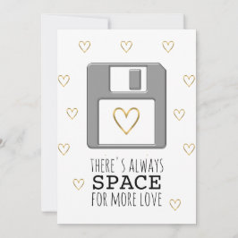 Cartão De Festividades Computador com Dia de os namorados Dourado de disq