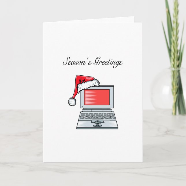 Cartão De Festividades Computador Natal (Frente)