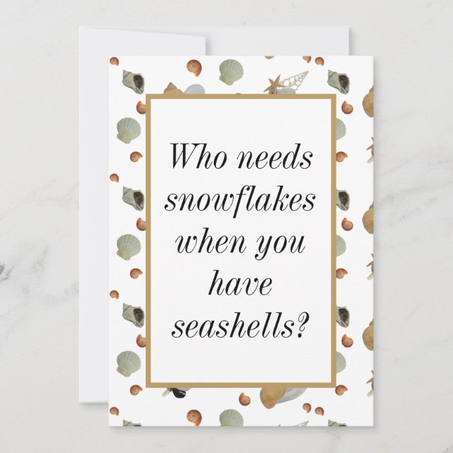 Cartão De Festividades Conchas marítimas praia tropical do mar Natal (Frente)