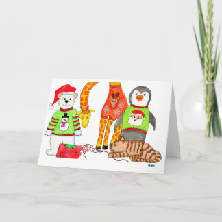 Cartão De Festividades Concurso de Suéter de Natal