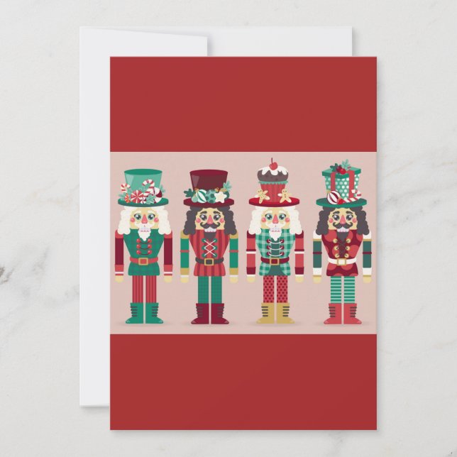 Cartão De Festividades Condecoração de Natal de Nozes (Frente)