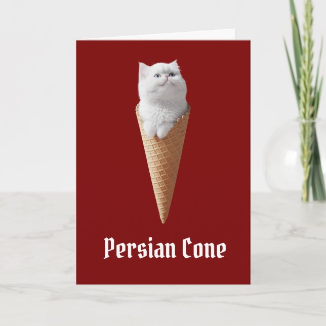 Cartão De Festividades Cone Persa Branco (Frente)