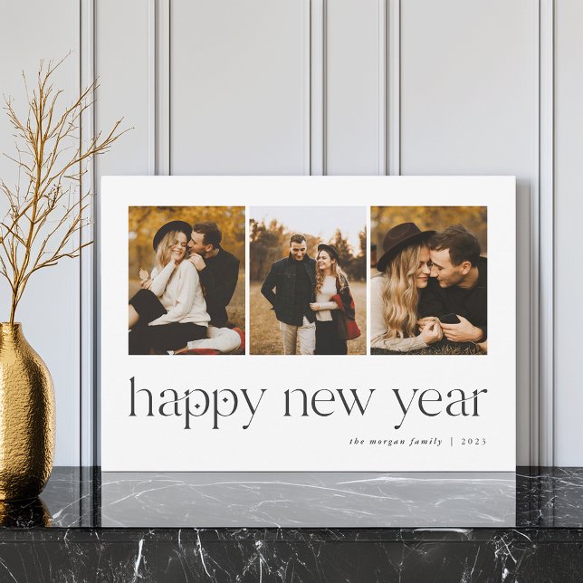 Cartão De Festividades Conexão | 3 Foto Ano Novo (Criador carregado)