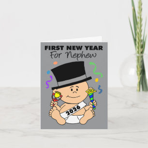 Cartão De Festividades Confetti do Primeiro Ano Novo do Nephew 2026