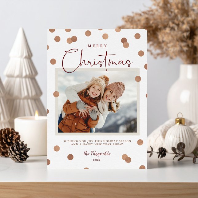 Cartão De Festividades Confetti Dots Feliz Natal 2 Foto (Criador carregado)