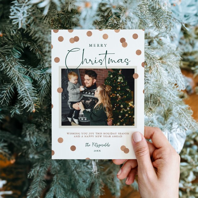 Cartão De Festividades Confetti Dots Feliz Natal 2 Foto (Criador carregado)