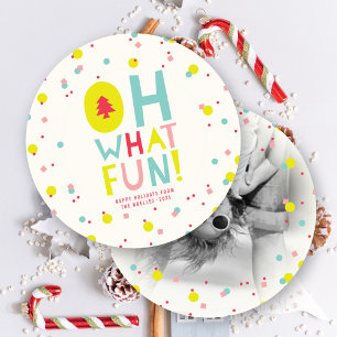 Cartão De Festividades Confetti Dots Oh Que Foto Moderna Divertida