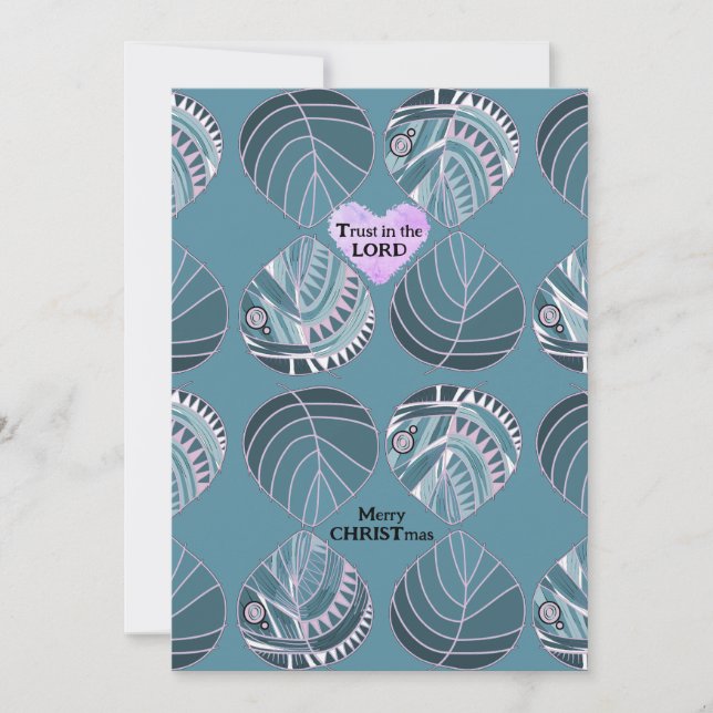 Cartão De Festividades Confie no Senhor Peixe deixa o Natal (Frente)