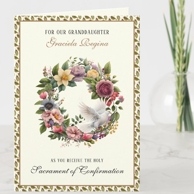 Cartão De Festividades Confirmação do Sacramento Floral Espírito Santo  (Criador carregado)