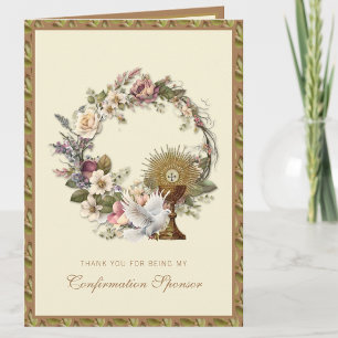 Cartão De Festividades Confirmação Patrocinador Obrigado Religioso  