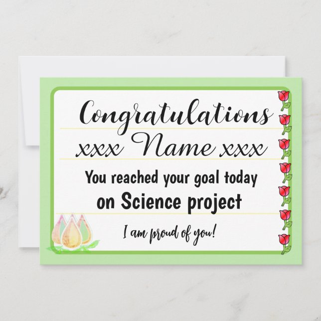 Cartão De Festividades Congratulations Fantastic Effort Today Card (Frente)