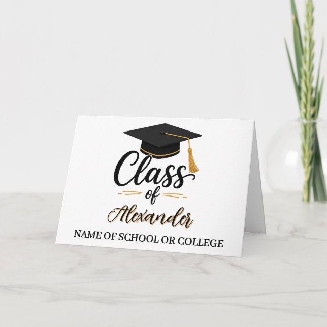 Cartão De Festividades Congratulations Graduate Name Script Graduation (Frente)