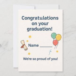 Cartão De Festividades Congratulations Little Graduate! Personalized Kids