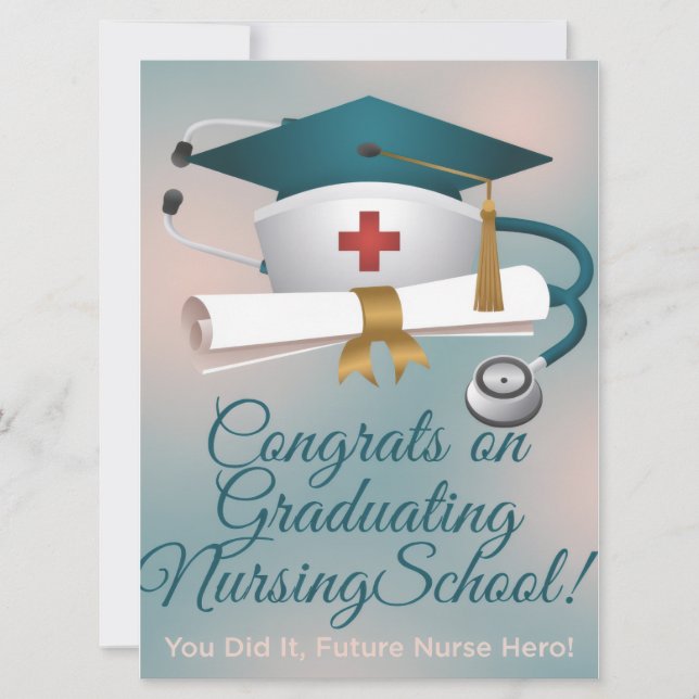 Cartão De Festividades Congratulations on Graduating Nursing School Card (Frente)
