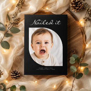 Cartão De Festividades Consegui Elegante Divertido Fofinho Bebê Natal Fot