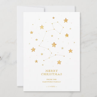 Cartão De Festividades Constelação Celestial Natal Branco TMF26