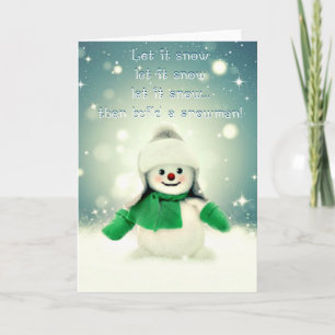 Cartão De Festividades Construa um Natal para Snowman