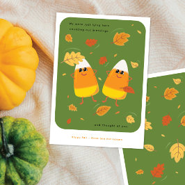 Cartão De Festividades Contando Bênçãos | Doce Candy Corn Verde Fofo de O