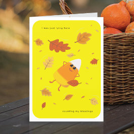 Cartão De Festividades Contando Minhas Bênçãos | Candy Corn Amarelo de Ou