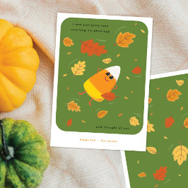 Cartão De Festividades Contando Minhas Bênçãos | Doce Candy Corn Verde Fo