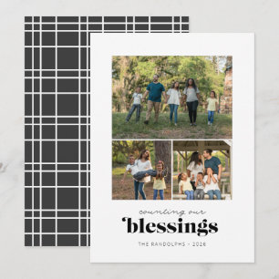 Cartão De Festividades Contando Nossas Bênçãos Três Fotos