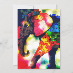 Cartão De Festividades Contemporâneo de Pop de Arte de Elefante Africano