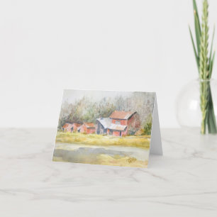 Cartão De Festividades "Contexture"--Fall Woods & Barns