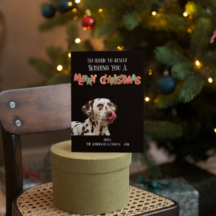 Cartão De Festividades Cookie de Natal com Foto de Cachorro Divertido