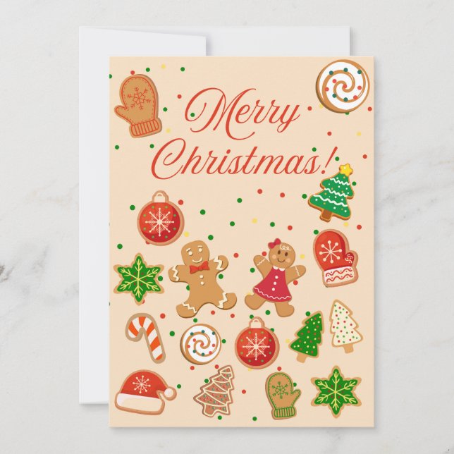 Cartão De Festividades Cookies de Natal (Frente)