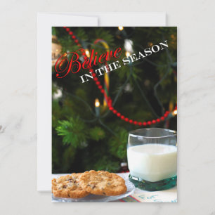 Cartão De Festividades Cookies de Natal e Leite para Papais noeis