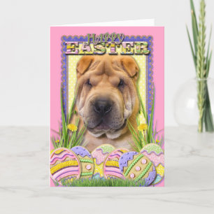 Cartão De Festividades Cookies de Ovos de Páscoa - Shar Pei