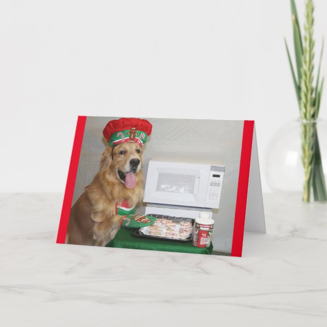 Cartão De Festividades Cookies deliciosos de férias de Ouro (Frente)