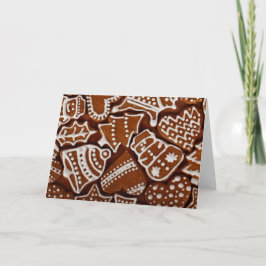 Cartão De Festividades Cookies Feriados de Pão Gingerido Físico