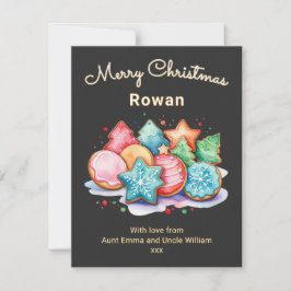 Cartão De Festividades Cookies Festivos Forçados Personalizados Feliz Nat