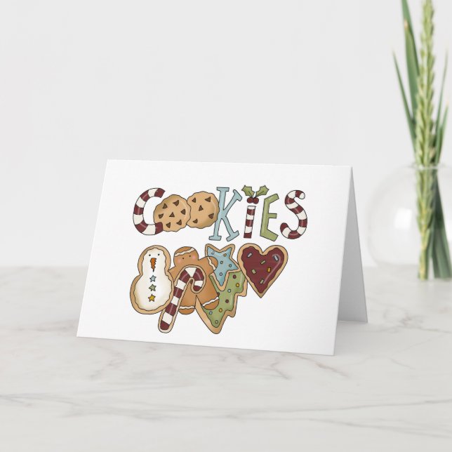 Cartão De Festividades Cookies para Papais noeis e presentes (Frente)