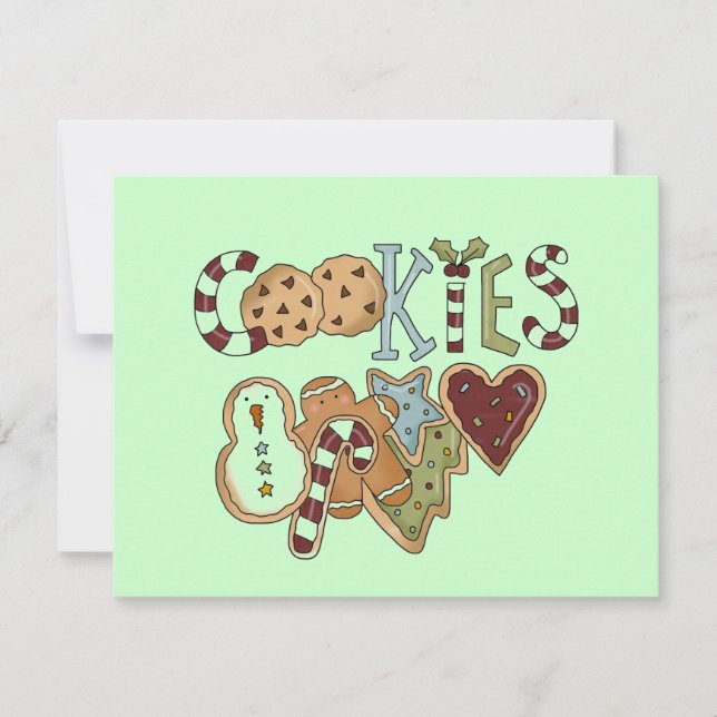 Cartão De Festividades Cookies para Papais noeis e presentes (Frente)