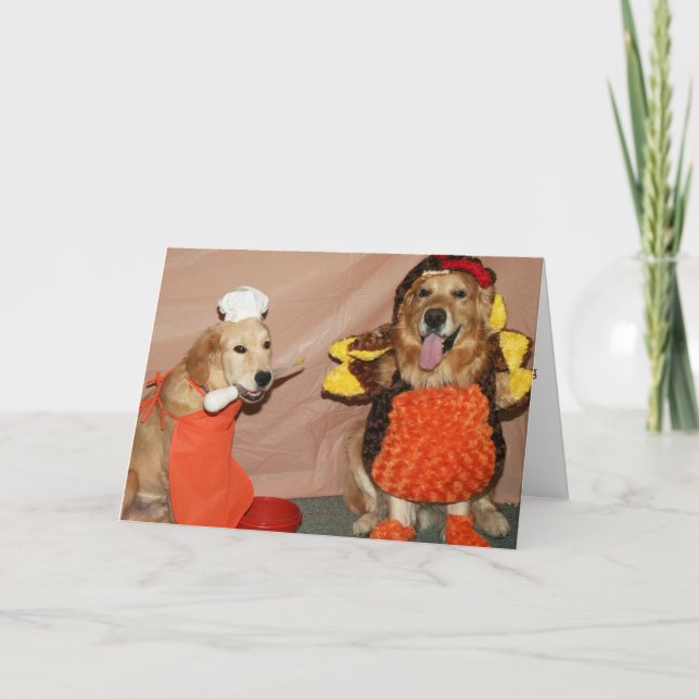 Cartão De Festividades Cookup Some Ouro Thankanding Turkey (Frente)