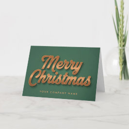Cartão De Festividades Copper Foil Retro Script Merry Christmas