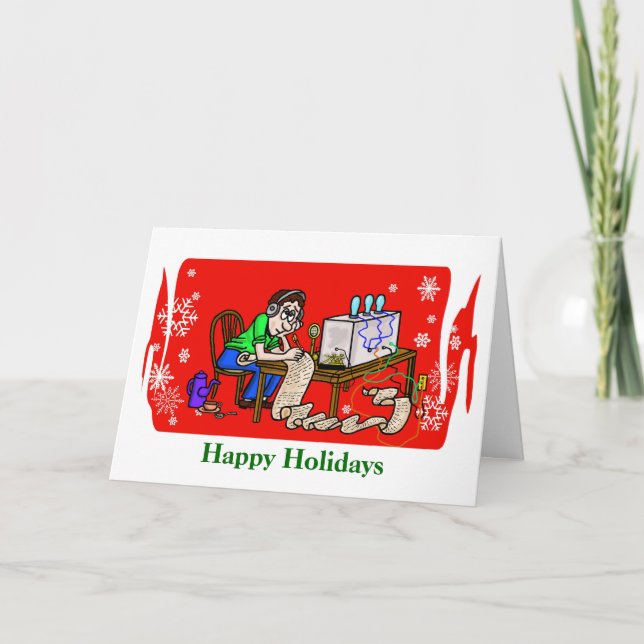 Cartão De Festividades Copying Morse Code Christmas Greeting Card (Frente)