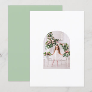 Cartão De Festividades Coquette Christmas Family Photo Pink Green Doodle