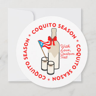 Cartão De Festividades Coquito Season Custom Photo Text Circle
