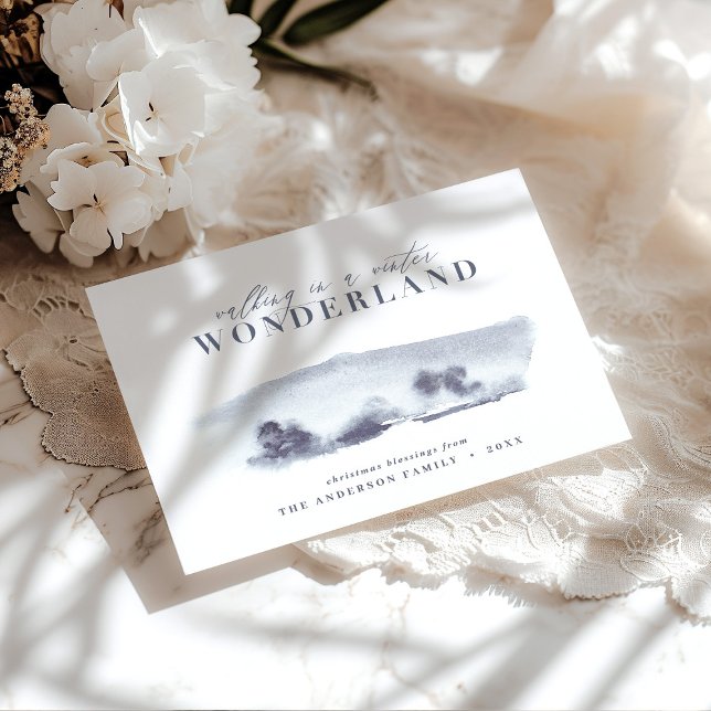 Cartão De Festividades Cor azul-d-água mínima Natal (Criador carregado)