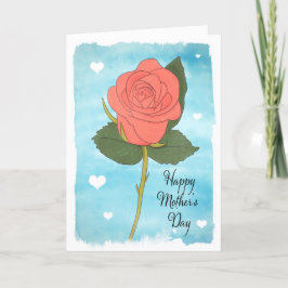 Cartão De Festividades Cor d'água do feliz dia de as mães Rosa Rosa Rosa 