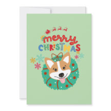 Cor de Natal Alegre Husky Cachorrinho 