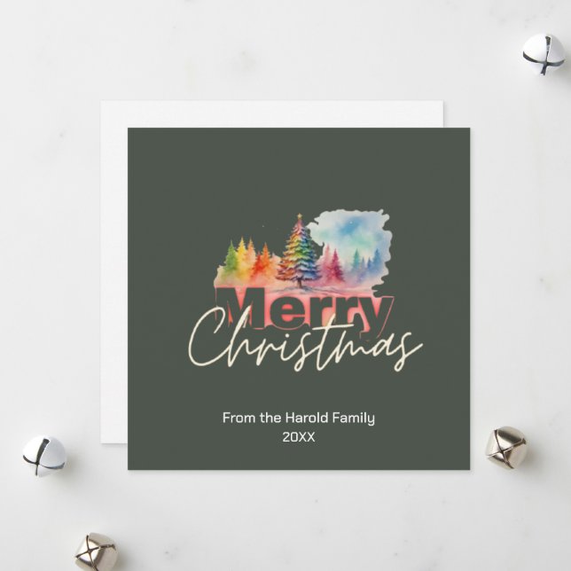 Cartão De Festividades Cor de Natal da Wonderland Wonderland (Frente/Verso In Situ)