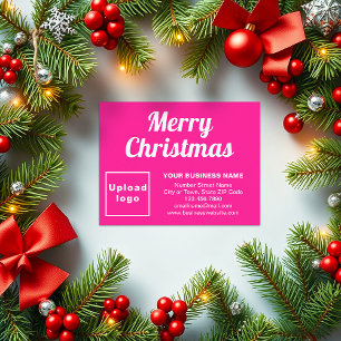 Cartão De Festividades Cor de Rosa Natal Padrão Pequeno plano