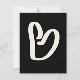 Cartão De Festividades Coração branco no amor negro no dia dos namorados